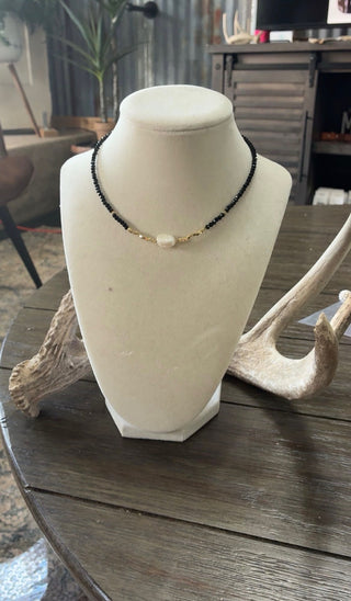 Meghan Browne Bobby Gold Black Necklace