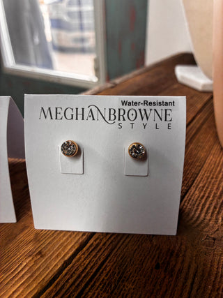 Meghan Browne Ori Gold Clear Earrings