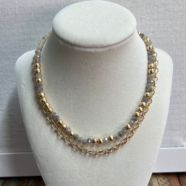 Meghan Browne Demsey Gray Necklace