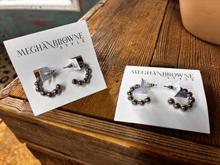 Meghan Browne Raven Silver Earrings