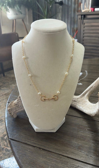 Meghan Browne Dona Gold Pearl Necklace