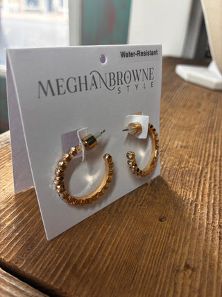 Meghan Browne Viena Gold Clear Earrings