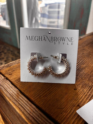 Meghan Browne Peni Silver Pearl Earrings
