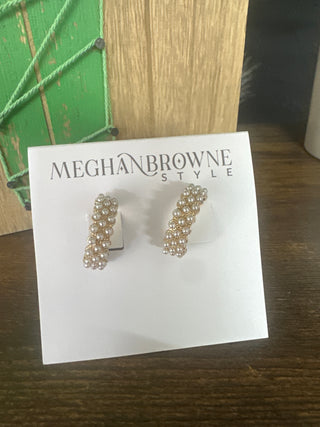 Meghan Browne Peni Gold Pearl Earrings
