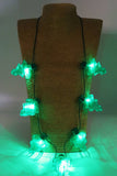 Clear Christmas Tree Led String Light Necklace: GREEN / ONE SIZE