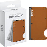 RFID Blocking Minimalist Scratch Resistant Slim Credit Card: Brown