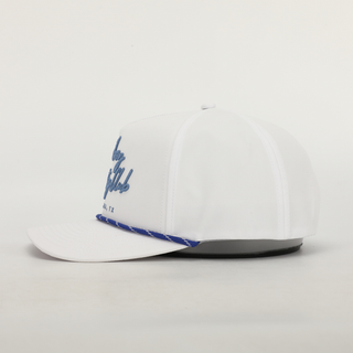 Cowboy Country Club Cursive Roped Hat White