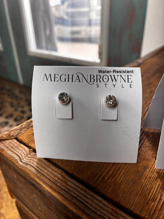 Meghan Browne Ori Silver Clear Earrings