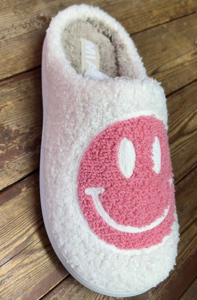 Smiley Rose Fuzzy Slippers