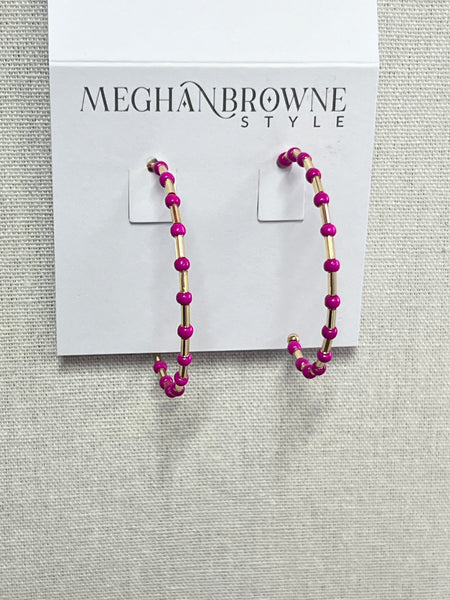 Meghan Browne Vera Hot Pink Hoop Earring