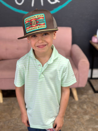Youth Horizon Stripe Polo- Spring Green