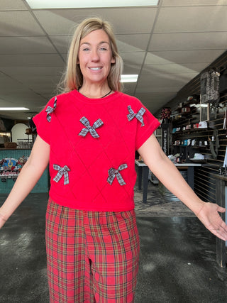 Merry Little Bow Sweater- Red