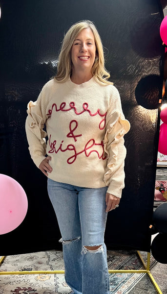 Merry & Bright Cursive Sweater