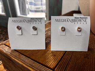 Meghan Browne Ori Gold Clear Earrings