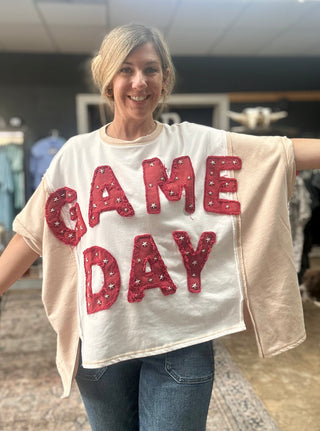 Game Day Patch Colorblock Top