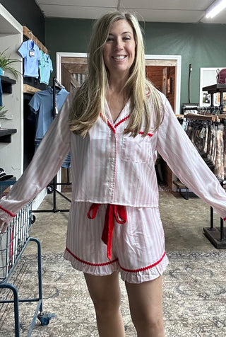 Sweet Dreams Velvet Trim PJ Set