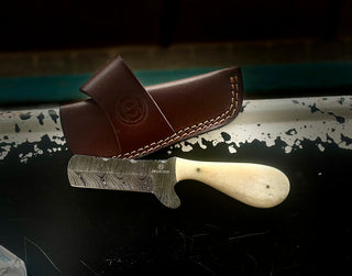 Guy's 6.75" Bull Cutter Damascus Bone Grip