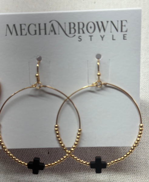 Meghan Browne Rant Gold Black Earring