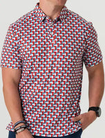 Burlebo Performance Polo -Texas Flags