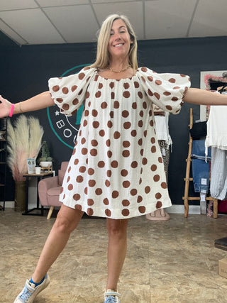 White Chocolate Dot Dress