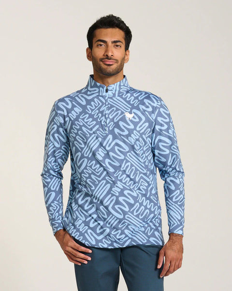 Bad Birdie Mazed and Confused Navy Quarter Zip Pullover