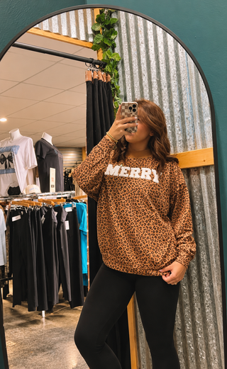 Leopard Merry Sweatshirt