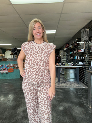 Fiercely Cozy Leopard Sweater Top