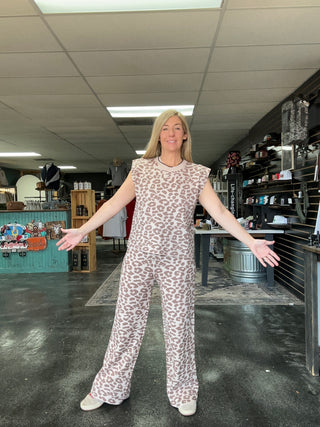 Fiercely Cozy Leopard Sweater Pants