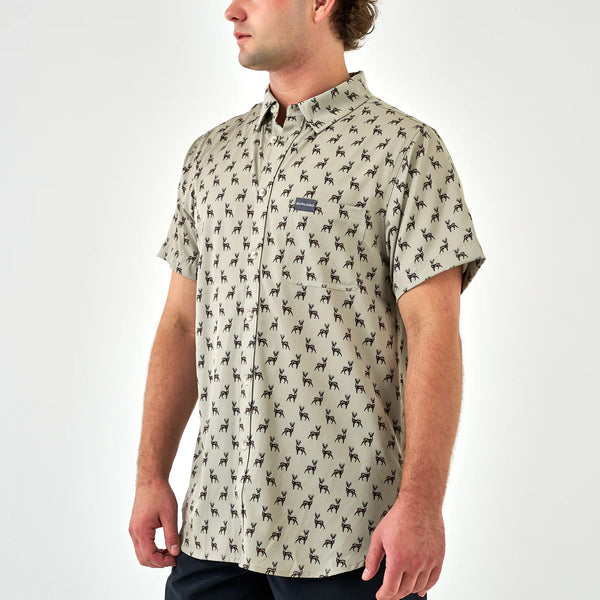 Burlebo Button Up - White Tail Green