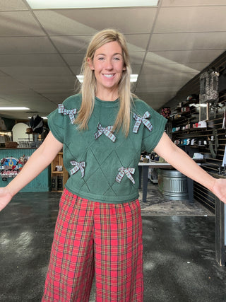 Merry Little Bow Sweater- Green