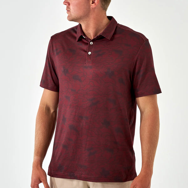 Burlebo Pearlsnap Polo- Maroon