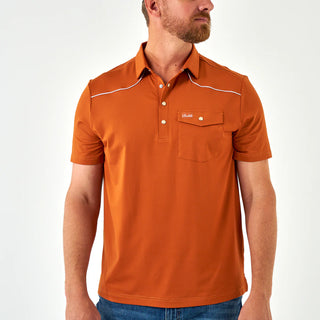 Burlebo Pearlsnap Polo- Orange