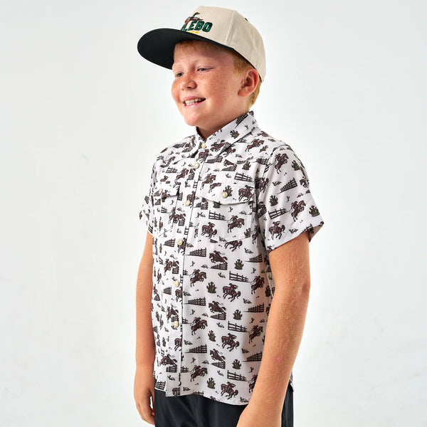 Youth Burlebo Western Shirt -Cowboy Country