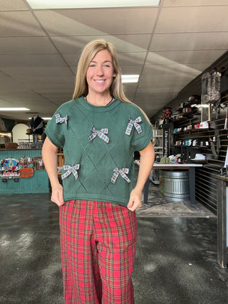 Merry Little Bow Sweater- Green