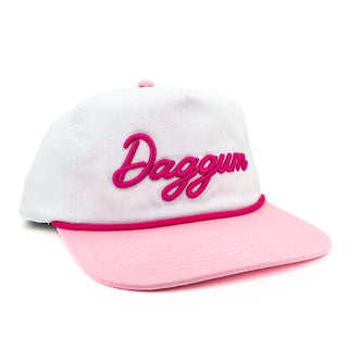 Daggum Dirty Word Hat White & Pink Cloth