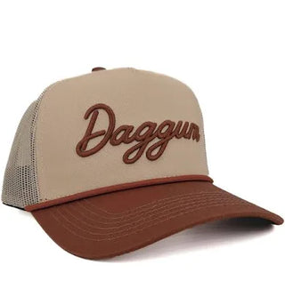 Daggum Dirty Word Hat Khaki & Brown Mesh