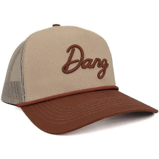Dang Dirty Word Hat Khaki & Brown Mesh