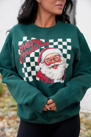 Checkered Santa Sweatshirt