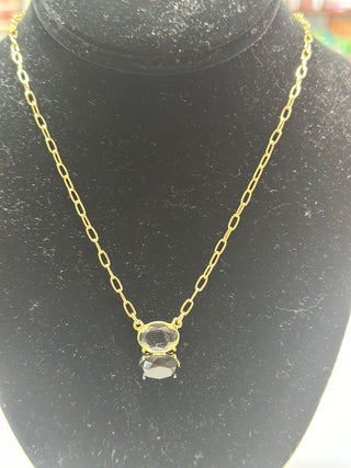 Meghan Browne Dulla Black Clear Necklace