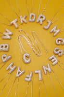 Bubble Letter Rhinestone Necklace
