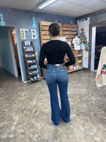 Judy Blue Mid Rise Button Fly Flare