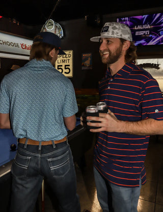 Apex Stripe Polo Navy