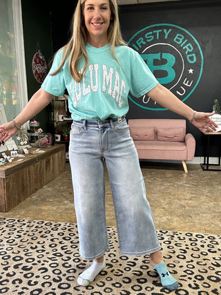 Judy Blue Mid Rise Wide Crop