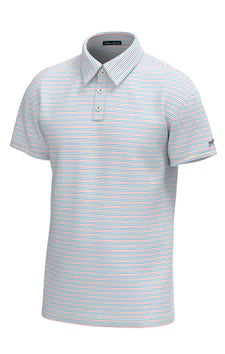 Bayside Stripe Polo-Hawaiian Blue