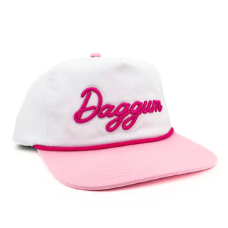 Daggum Dirty Word Hat White & Pink
