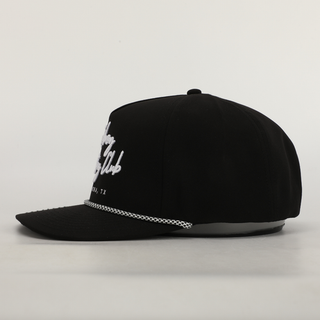 Cowboy Country Club Cursive Roped Hat Black
