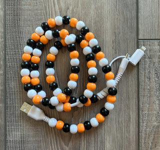 Game Day Phone Cord with Lightening and USB-C: Red/White/Black