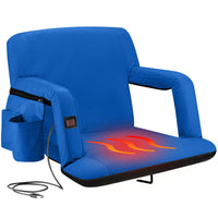 Alpcour Reclining Heated Stadium Seat with Armrests: Red / Extra-Wide