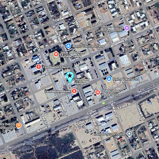 Map showing the location of Thirsty Bird Boutique