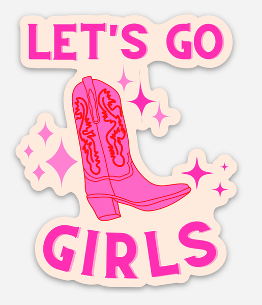 Let's Go Girls Pink Boot Sticker